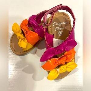 Stepping Stones Toddler Girl Sandals, size 6, multicolored with Velcro straps